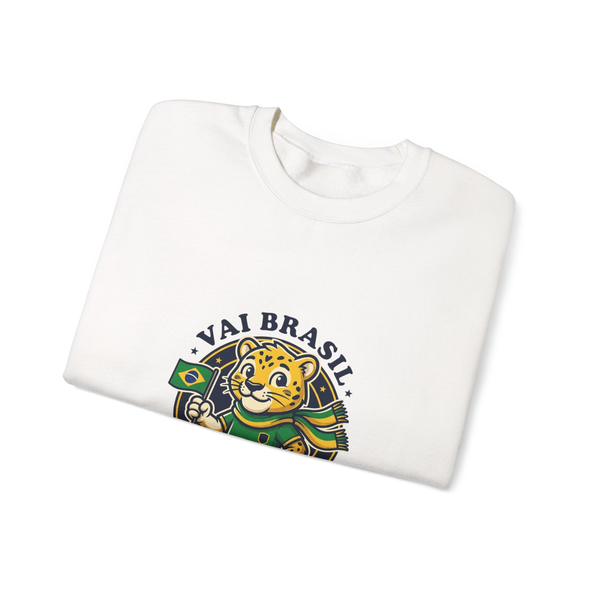 Vai Brasil Tiger Soccer Crewneck Sweatshirt | Brazil Flag, National Pride