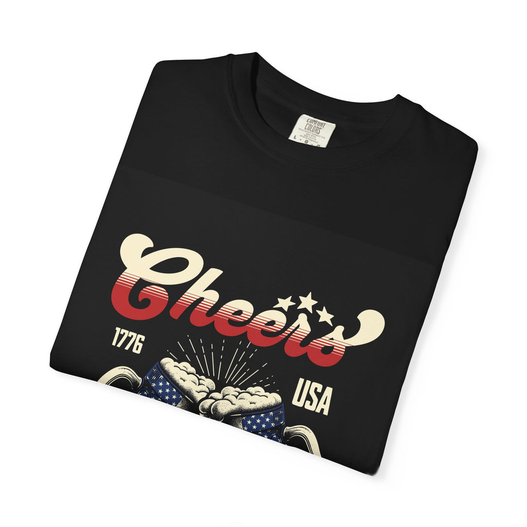 Cheers USA T-Shirt — Patriotic Beer Mugs Graphic Tee (1776)