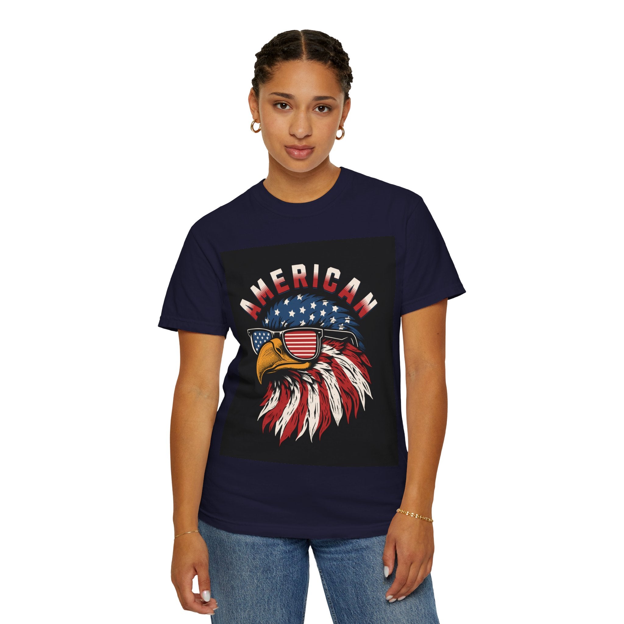 American Eagle Sunglasses T-Shirt — Patriotic USA Flag Graphic