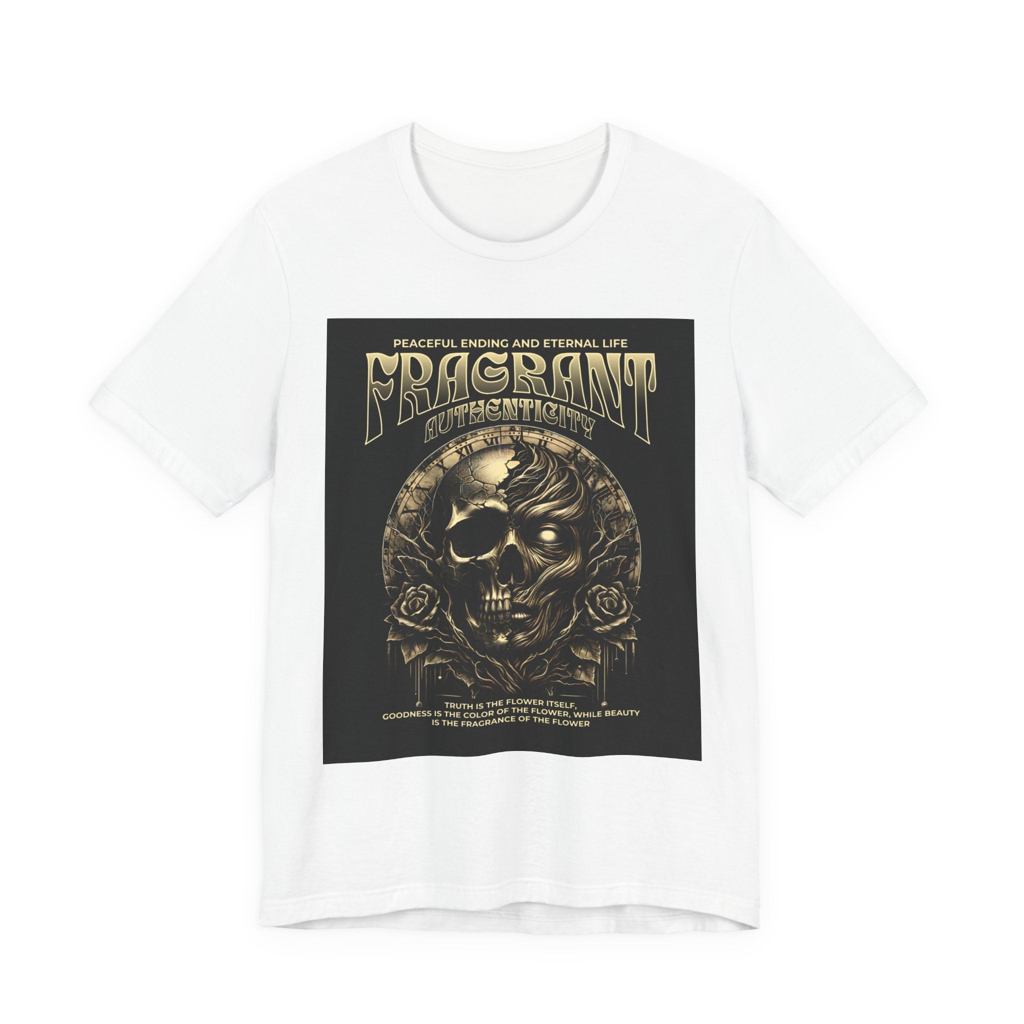 Skull & Roses Graphic Tee — "Fragrant" Vintage Gothic Band Shirt