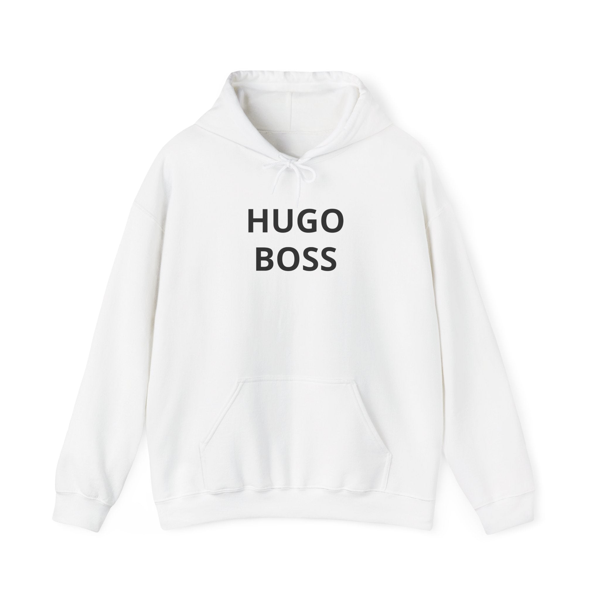 Hugo Boss Minimal Logo Hoodie — White Graphic Pullover