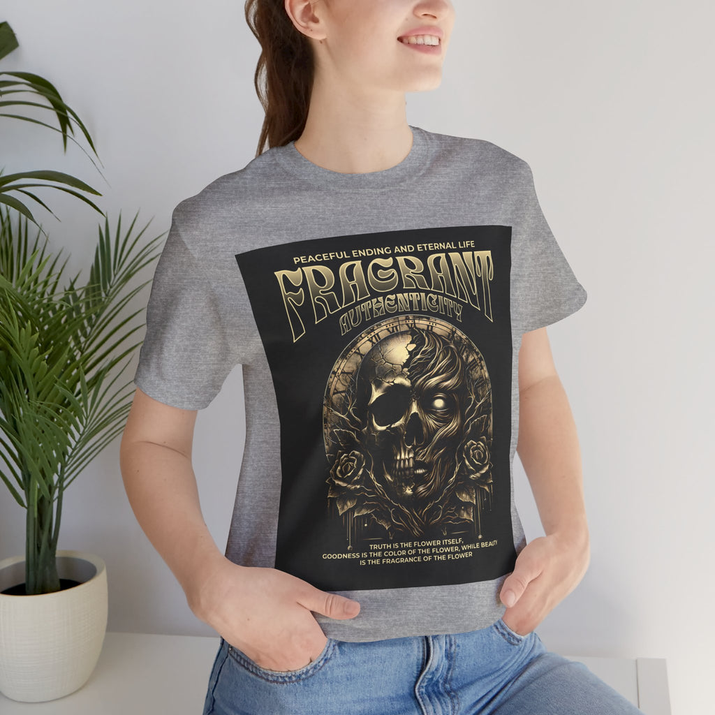 Skull & Roses Graphic Tee — "Fragrant" Vintage Gothic Band Shirt