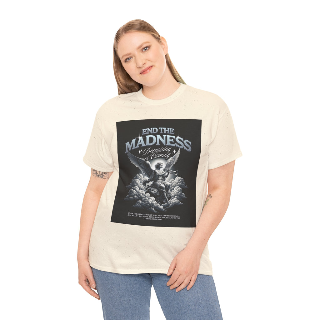 End the Madness Angel Graphic Tee — Vintage Gothic Band-Style T-Shirt