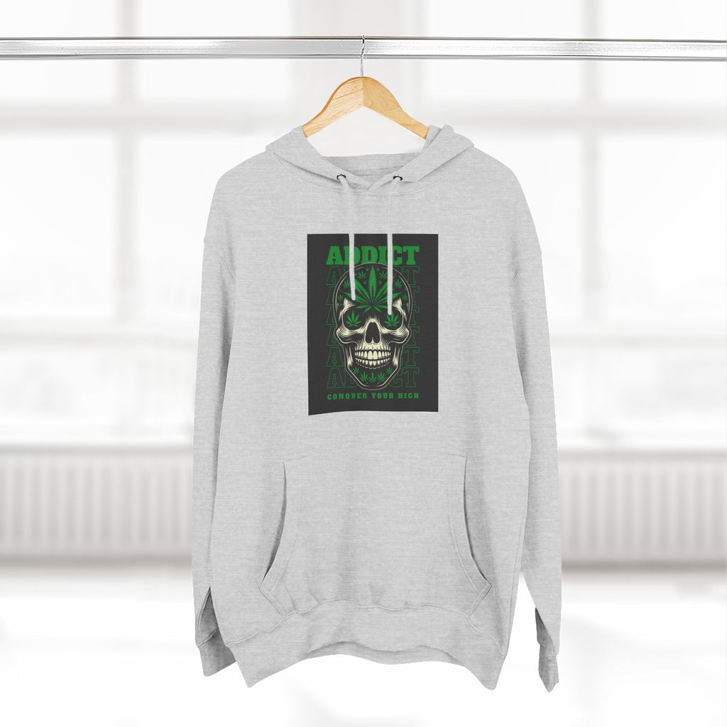 Skull & Snake Hoodie — "Addict" Graphic Pullover