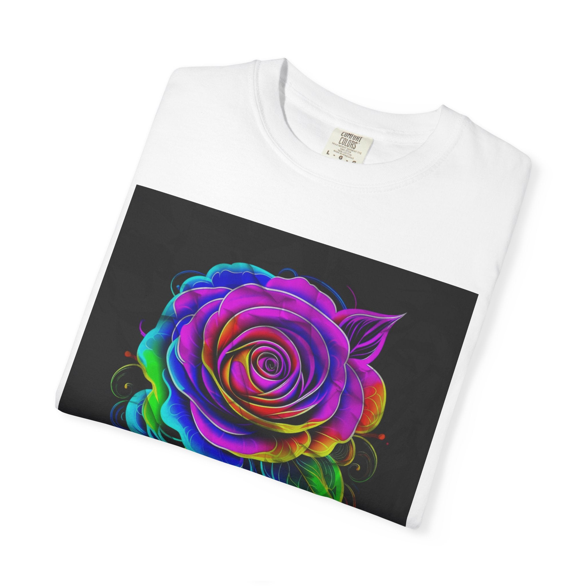 Fragrant Rainbow Rose T-Shirt — Vibrant Floral Graphic Tee