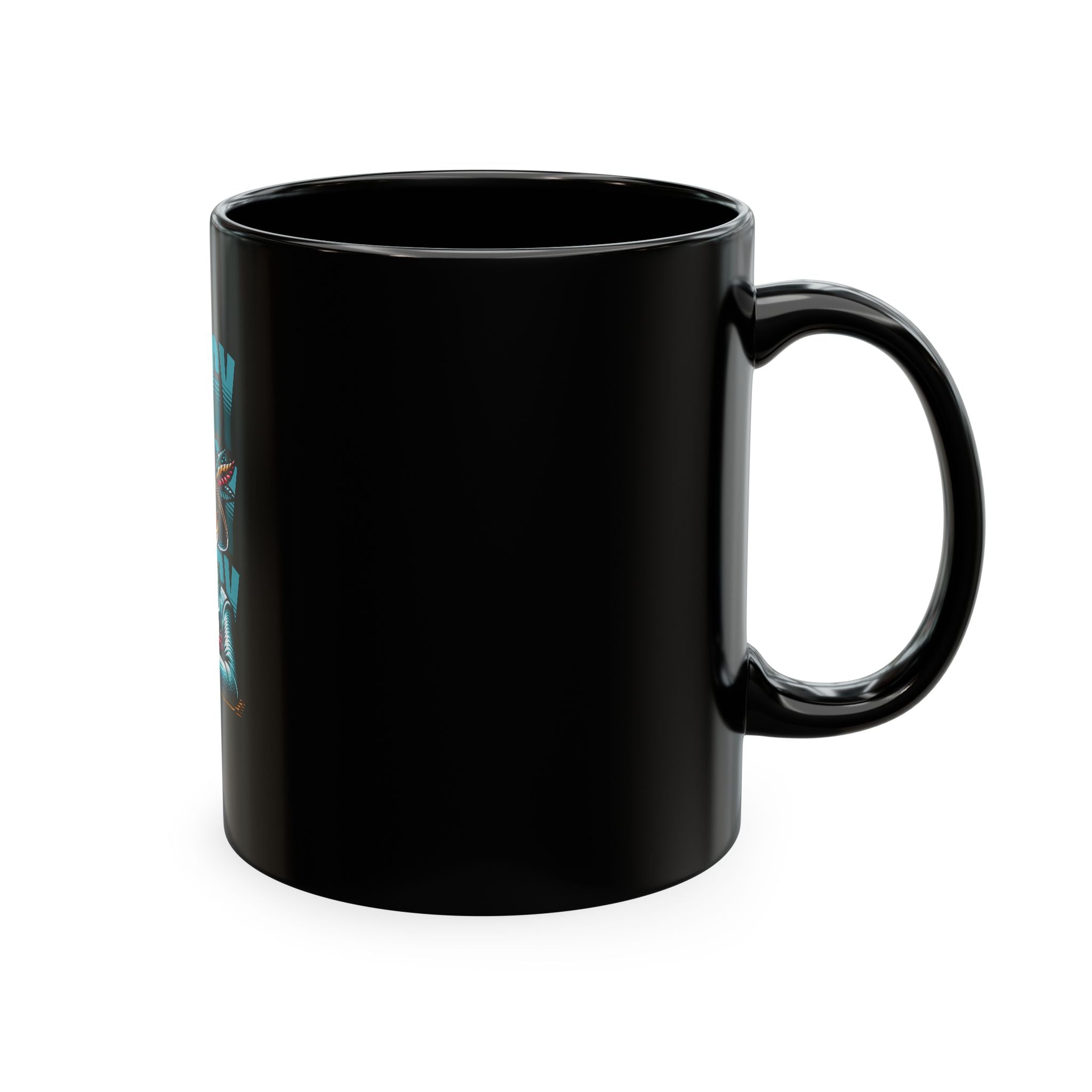 Skull 'Energy' Ceramic Coffee Mug — Retro Skeleton with Drink Design