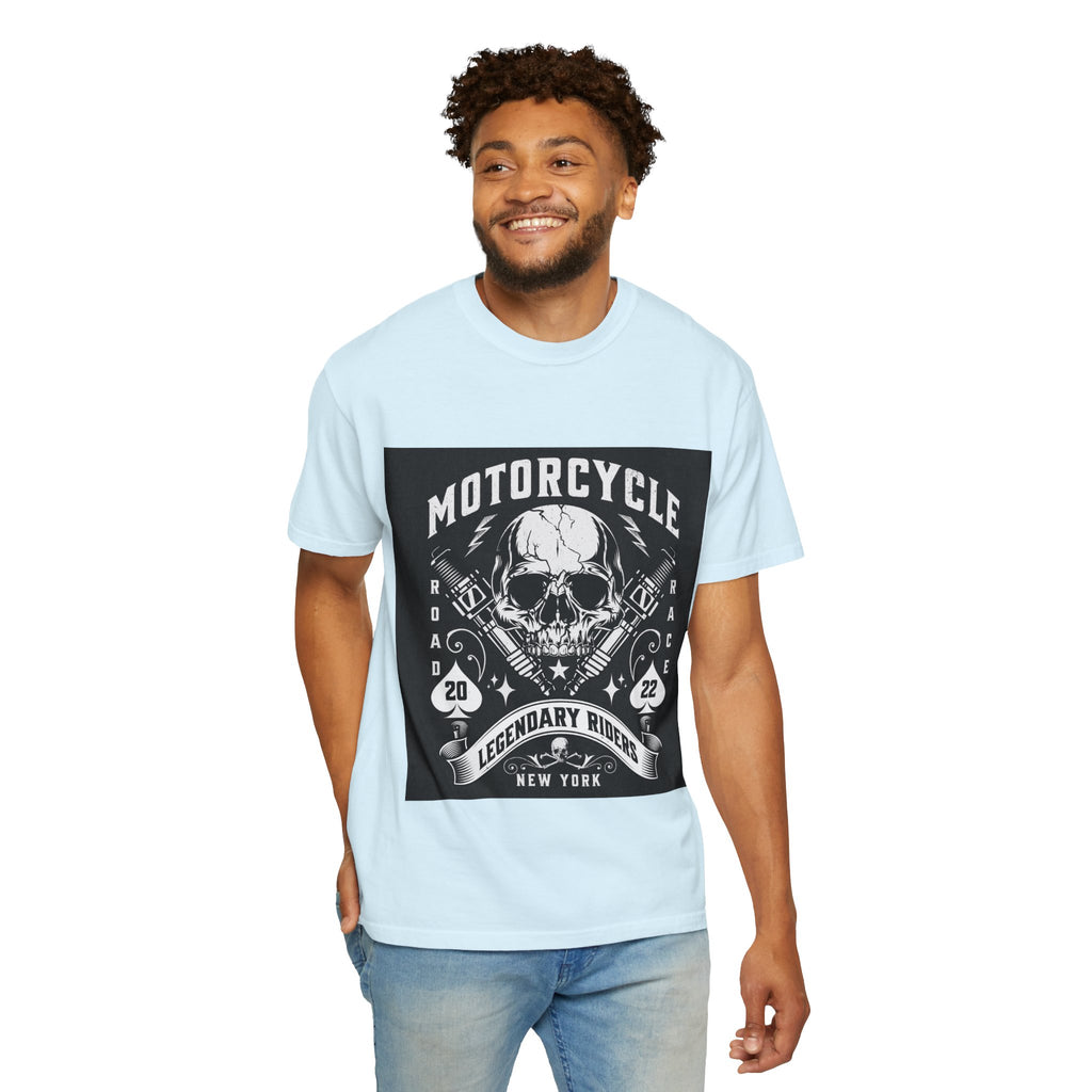 Motorcycle Skull Tee — "Legendary Riders" Vintage Biker Graphic T-Shirt