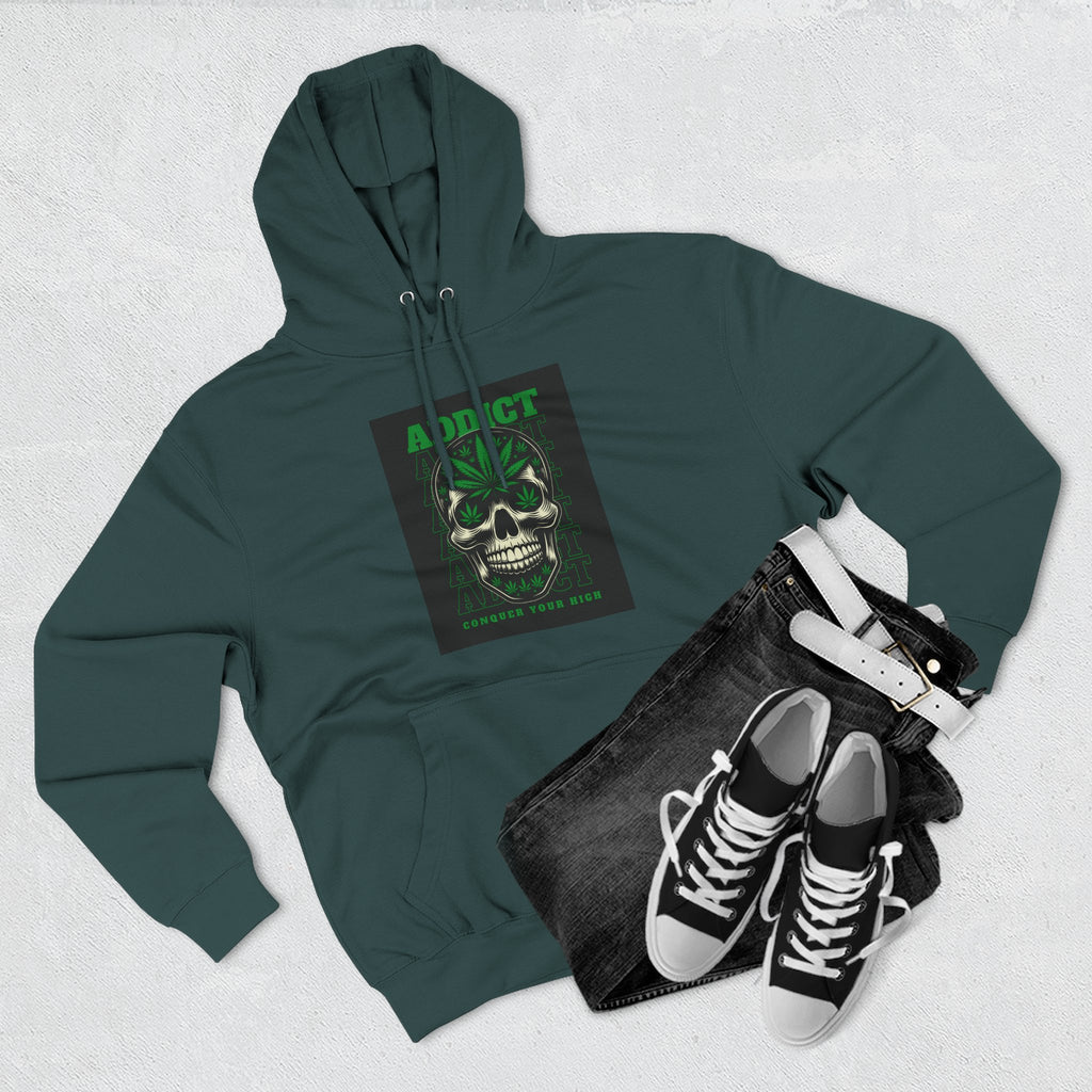Skull & Snake Hoodie — "Addict" Graphic Pullover