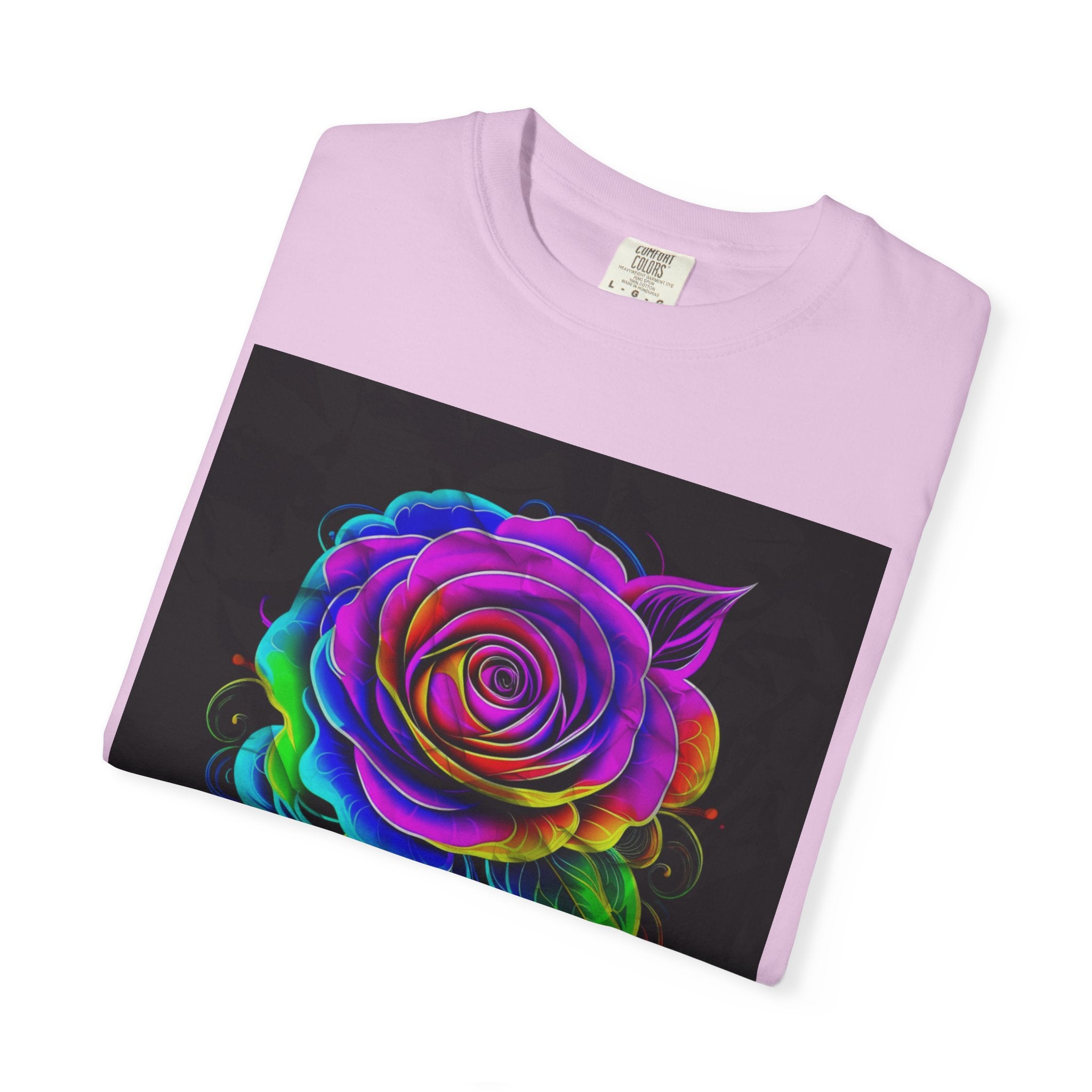 Fragrant Rainbow Rose T-Shirt — Vibrant Floral Graphic Tee