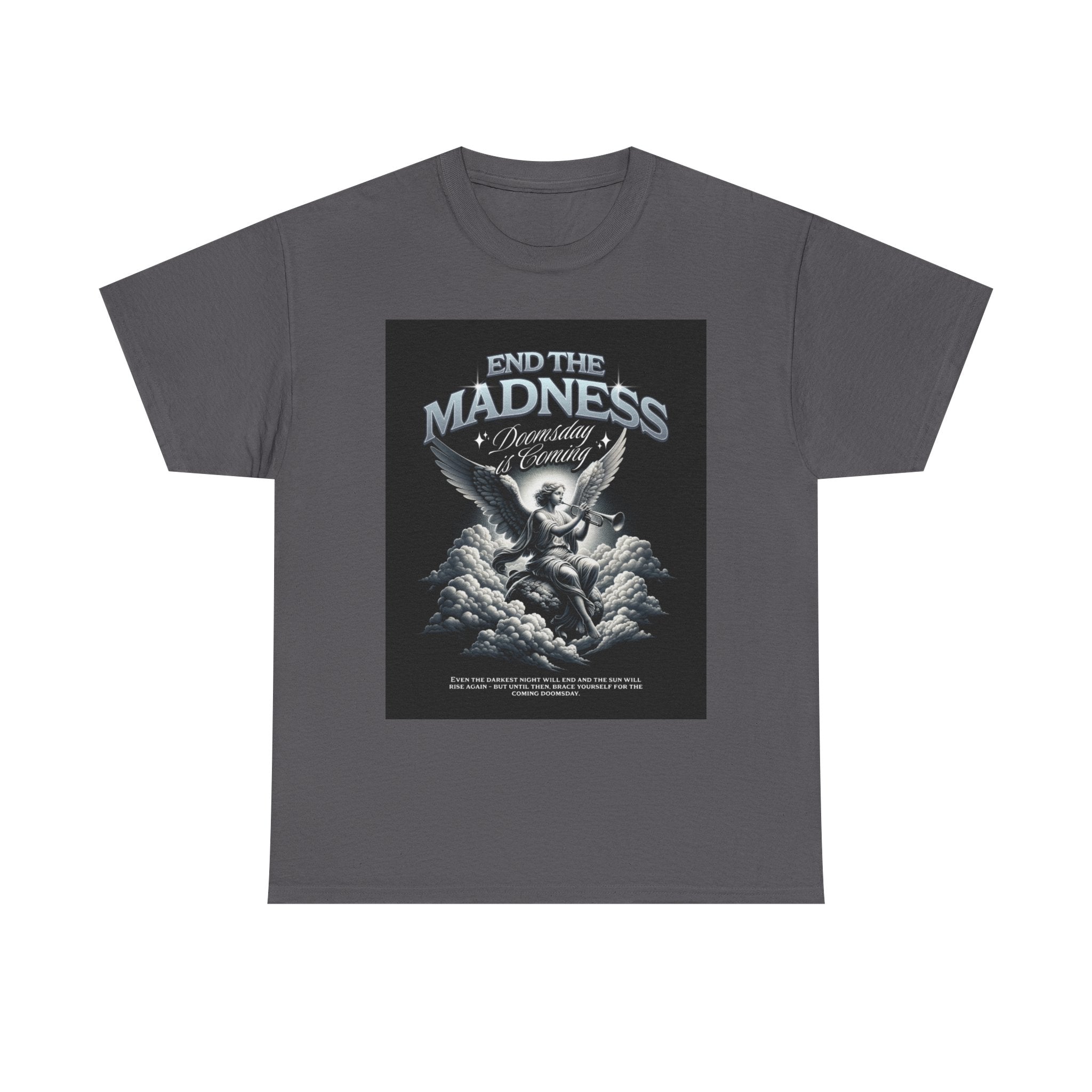 End the Madness Angel Graphic Tee — Vintage Gothic Band-Style T-Shirt