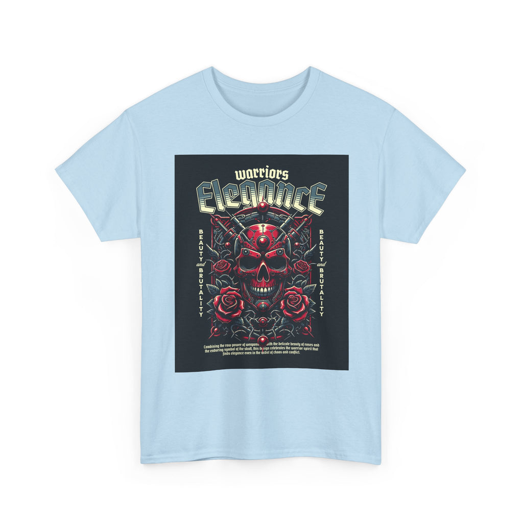 Warriors Electric Skull T‑Shirt — Red Skull & Roses Rock Graphic Tee
