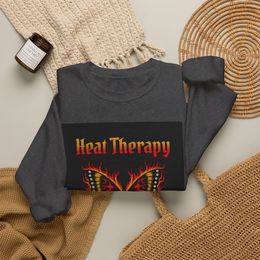 Heat Therapy Crewneck Sweatshirt — Butterfly Flame Graphic