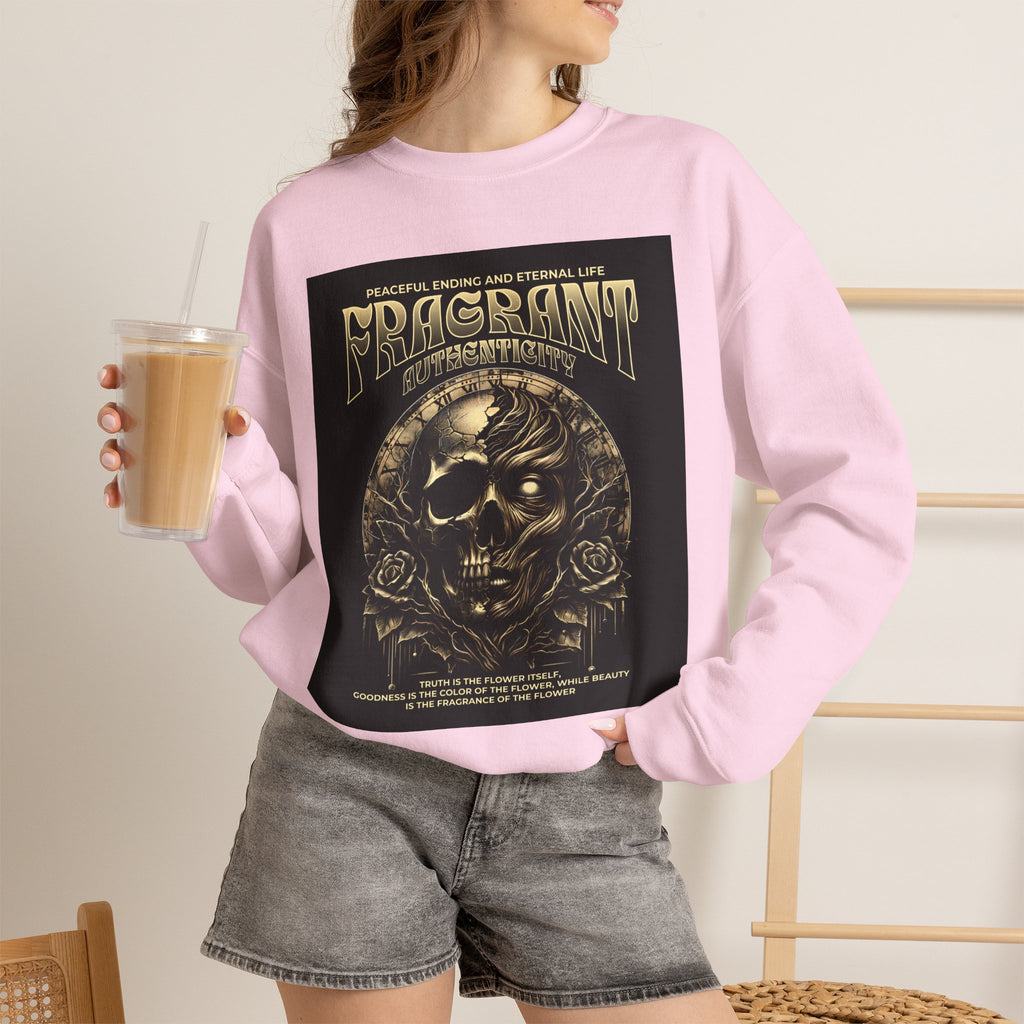 Skull & Roses Crewneck Sweatshirt — “Decrepit” Gothic Graphic