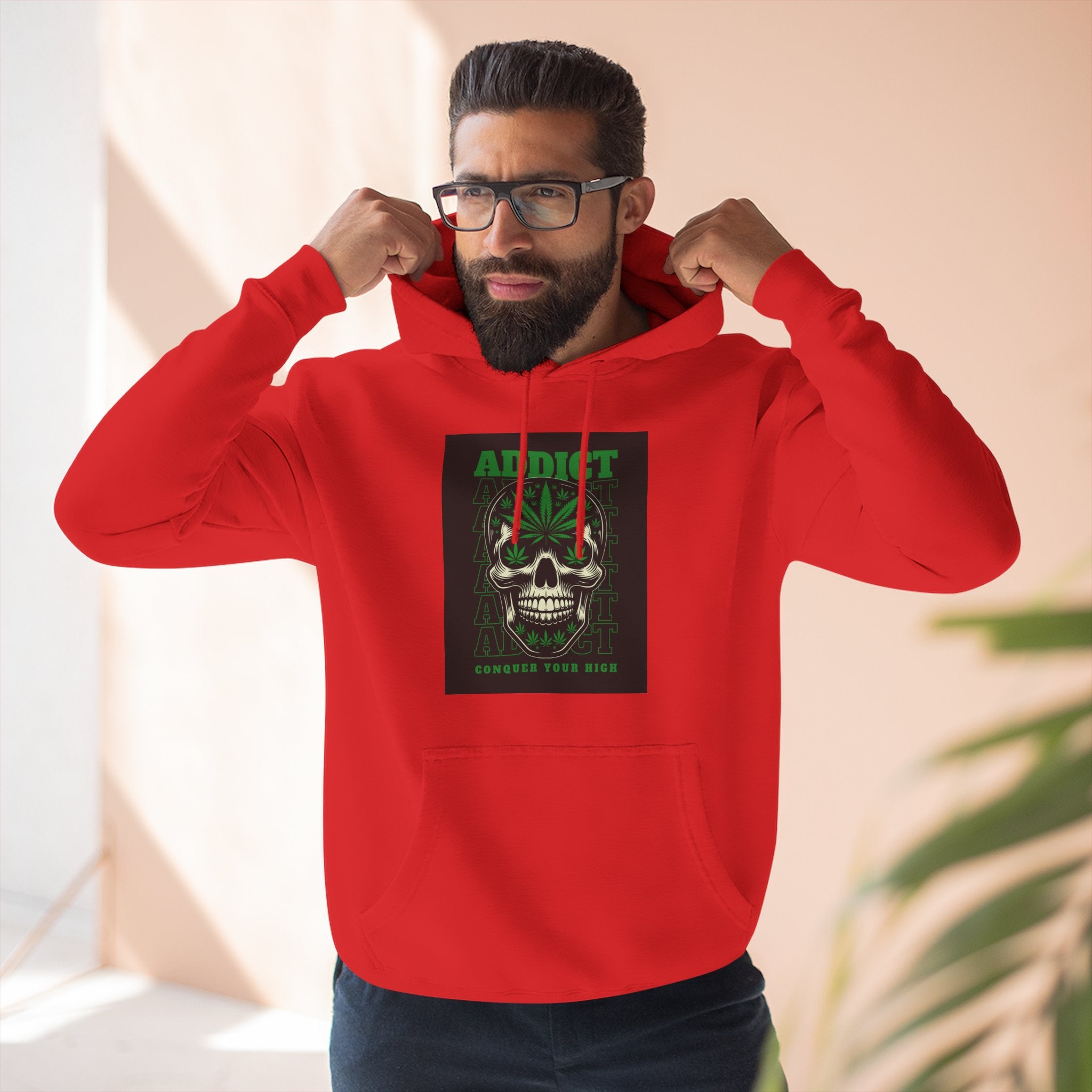 Skull & Snake Hoodie — "Addict" Graphic Pullover