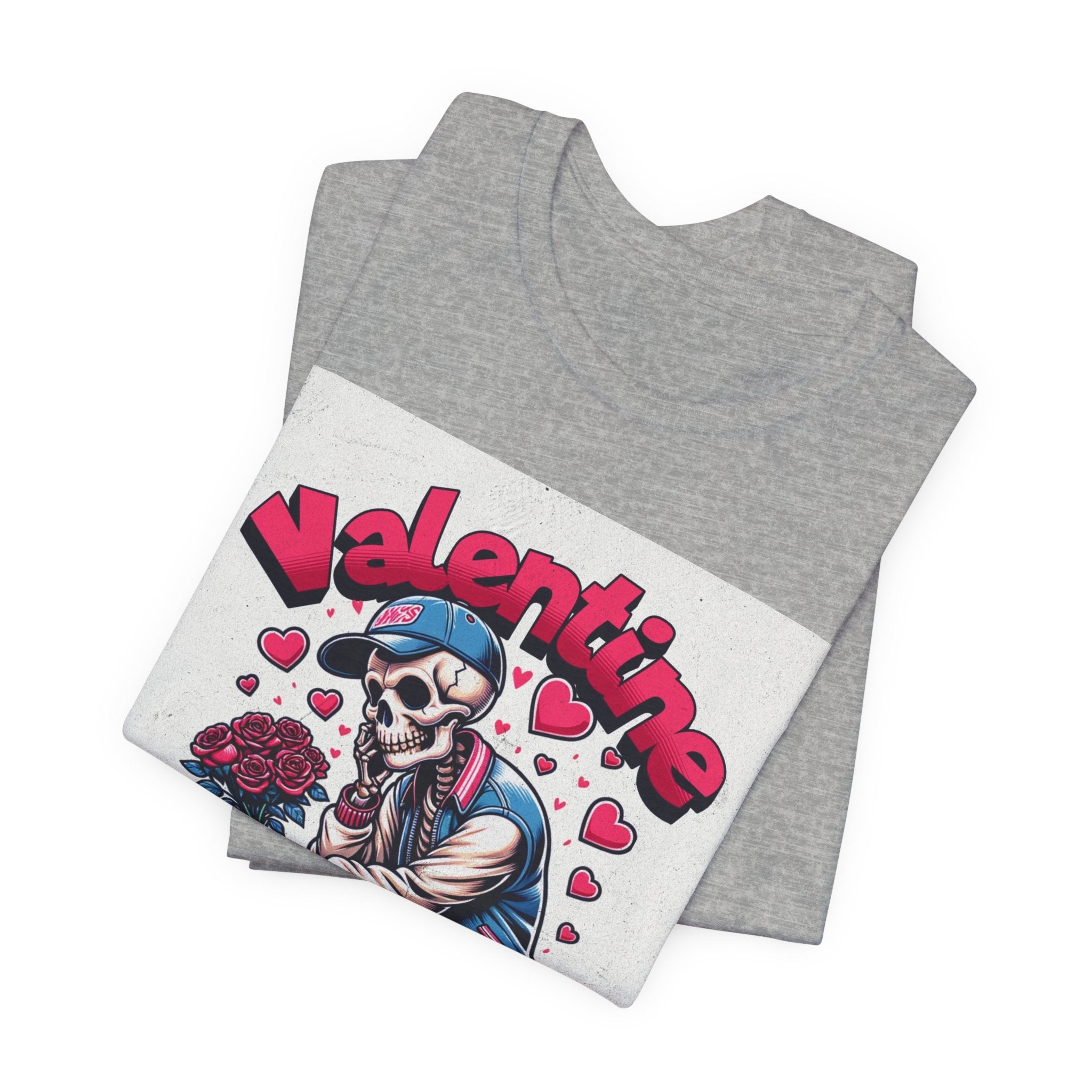 Valentine Skull T-Shirt – "Love & Blessed" Gothic Valentine Tee