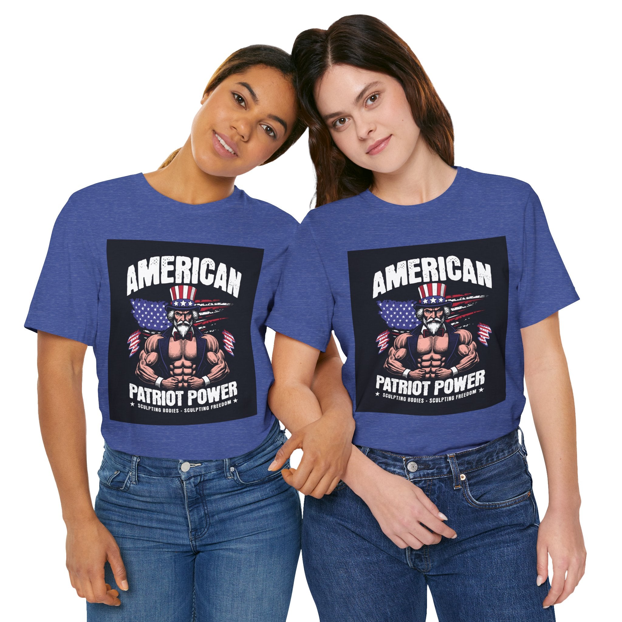 Patriot Power T-Shirt — American Flag Uncle Sam Muscle Graphic Tee