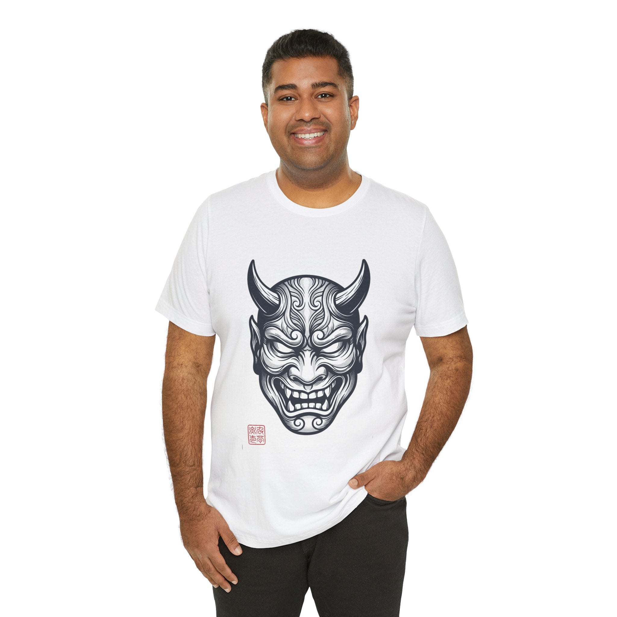 Demon Hannya Mask T‑Shirt — Japanese Oni Tattoo Graphic Tee