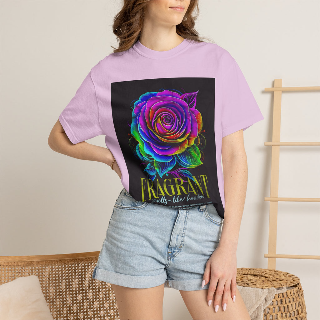 Fragrant Rainbow Rose T-Shirt — Vibrant Floral Graphic Tee