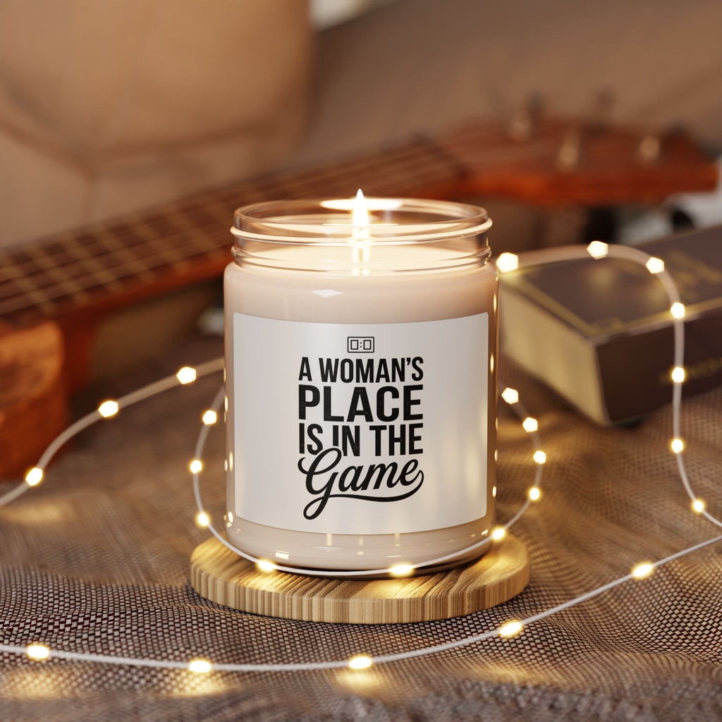 A Woman's Place Is In The Game Candle | Scented Soy Candle, Sports Fandom