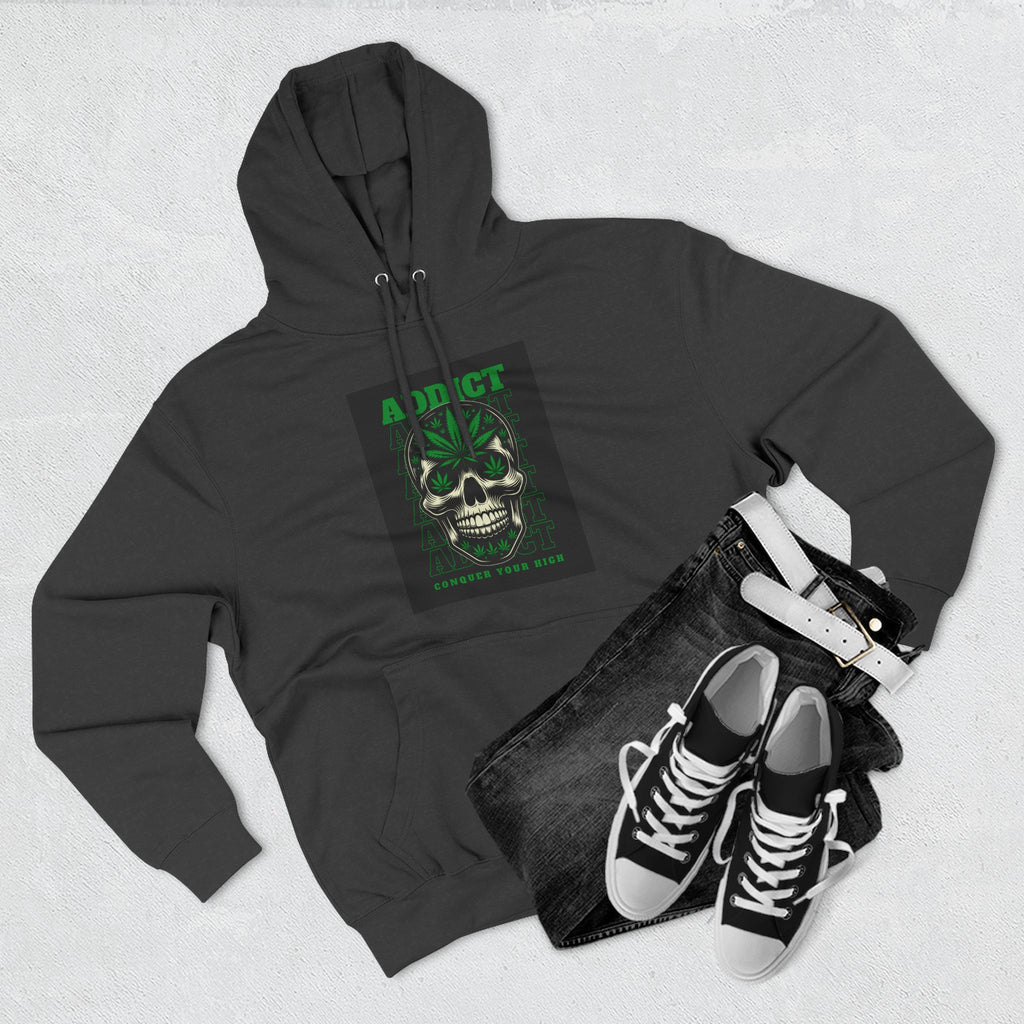 Skull & Snake Hoodie — "Addict" Graphic Pullover