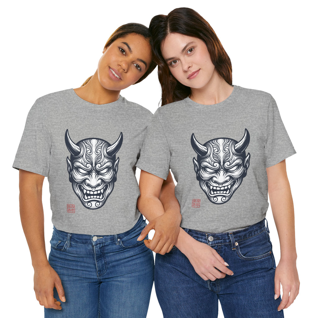 Demon Hannya Mask T‑Shirt — Japanese Oni Tattoo Graphic Tee