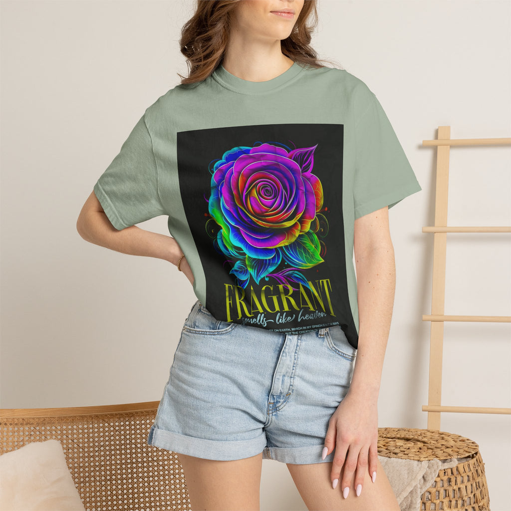 Fragrant Rainbow Rose T-Shirt — Vibrant Floral Graphic Tee