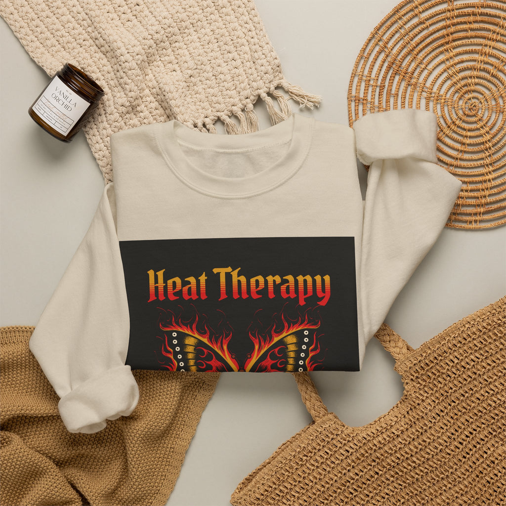 Heat Therapy Crewneck Sweatshirt — Butterfly Flame Graphic