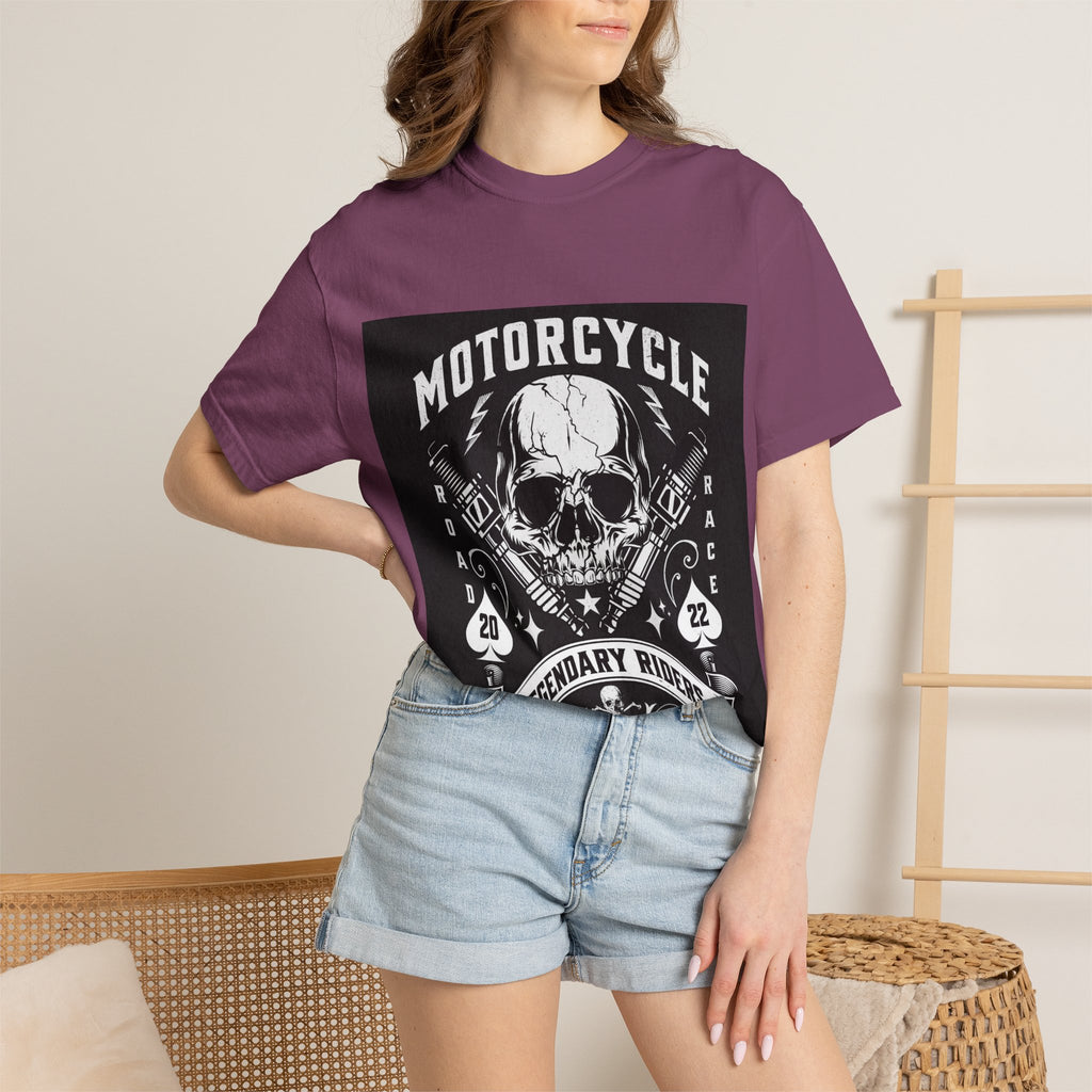 Motorcycle Skull Tee — "Legendary Riders" Vintage Biker Graphic T-Shirt