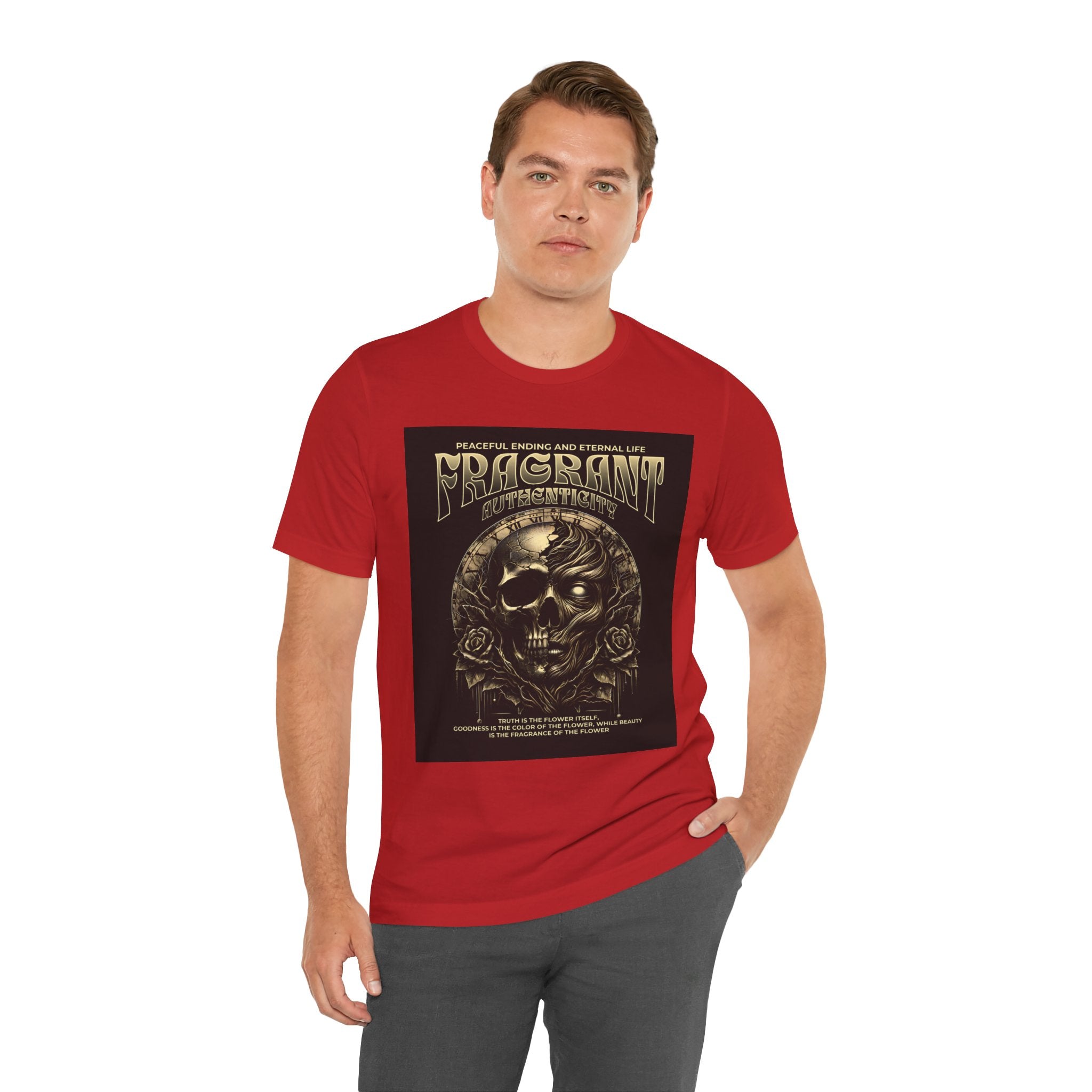 Skull & Roses Graphic Tee — "Fragrant" Vintage Gothic Band Shirt