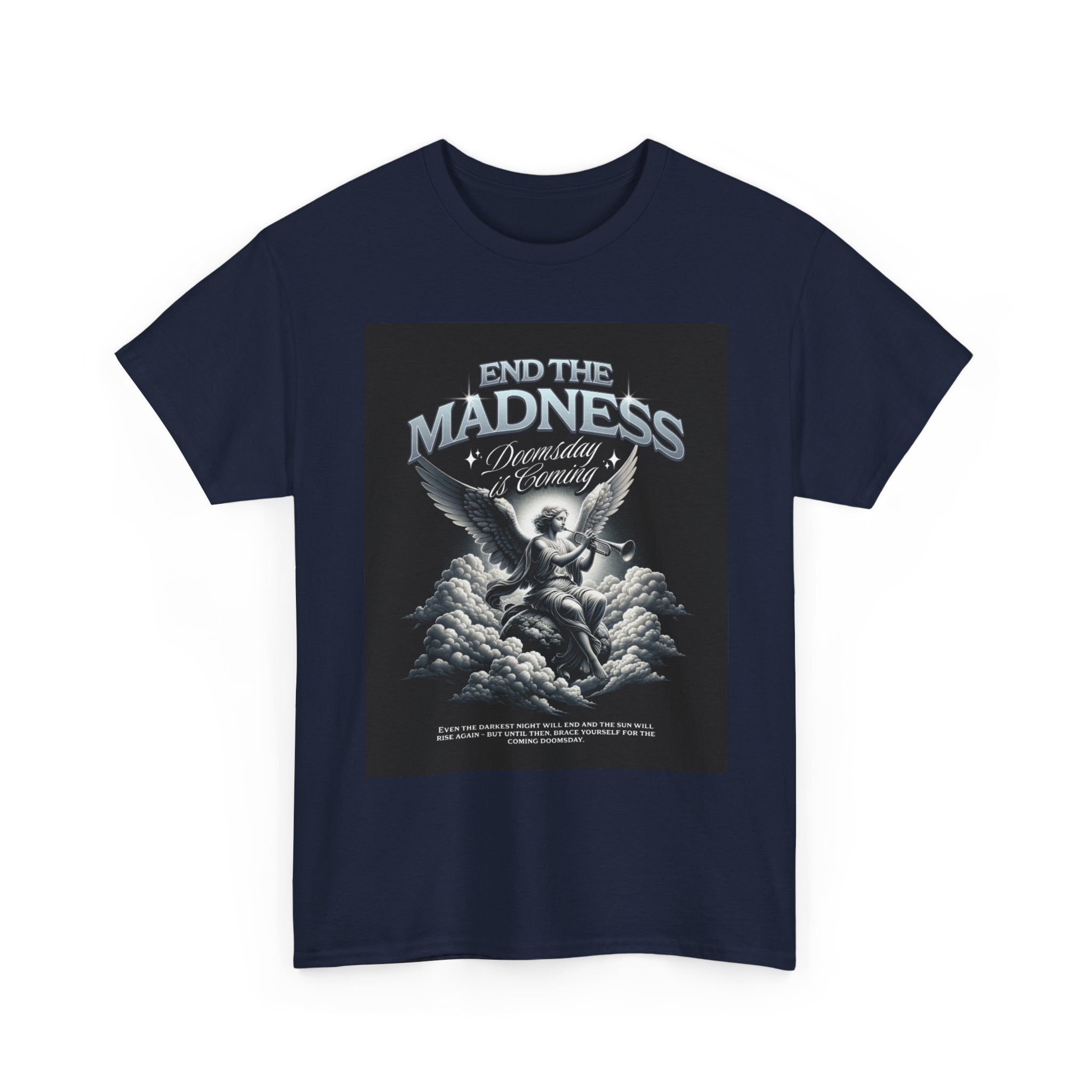 End the Madness Angel Graphic Tee — Vintage Gothic Band-Style T-Shirt