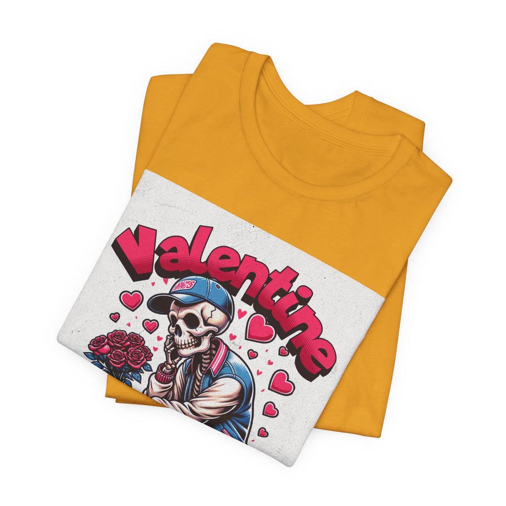 Valentine Skull T-Shirt – "Love & Blessed" Gothic Valentine Tee