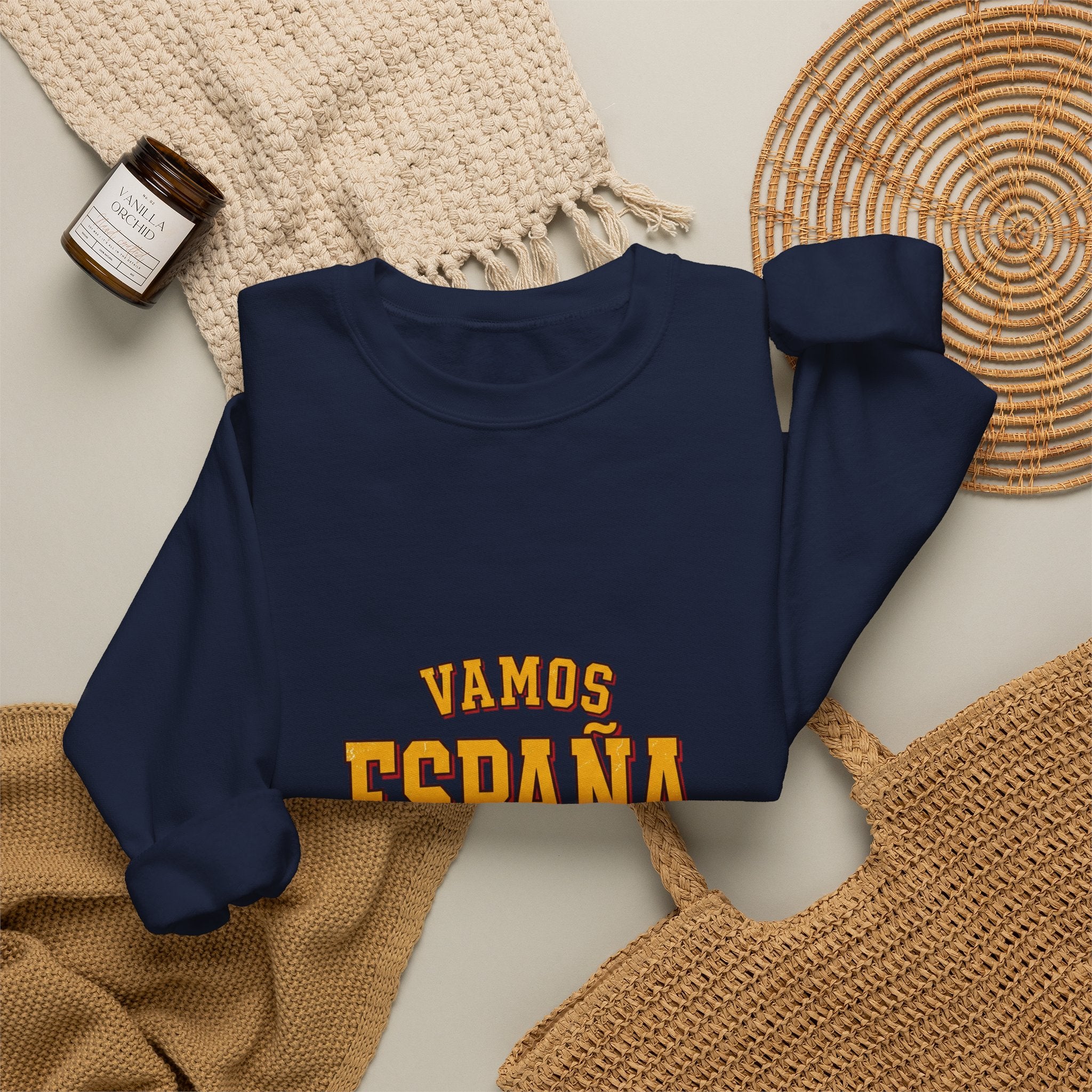 Vamos España Match Day Crewneck Sweatshirt | Spain soccer pride, red & yellow