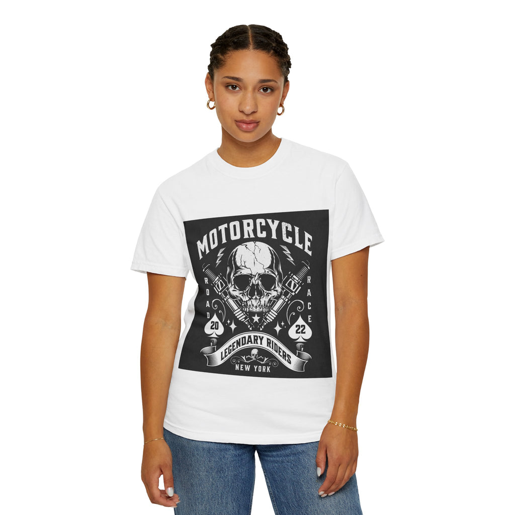 Motorcycle Skull Tee — "Legendary Riders" Vintage Biker Graphic T-Shirt