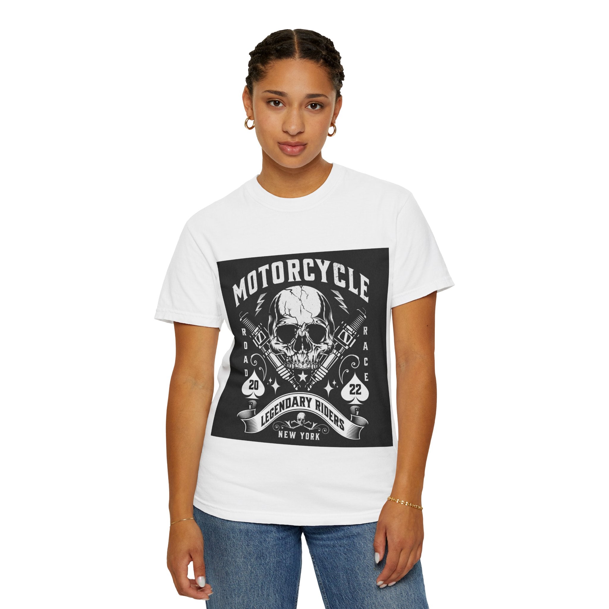 Motorcycle Skull Tee — "Legendary Riders" Vintage Biker Graphic T-Shirt