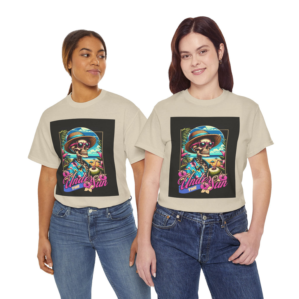 Skull Beach Tee — "Under the Sun" Retro Surf Graphic T-Shirt
