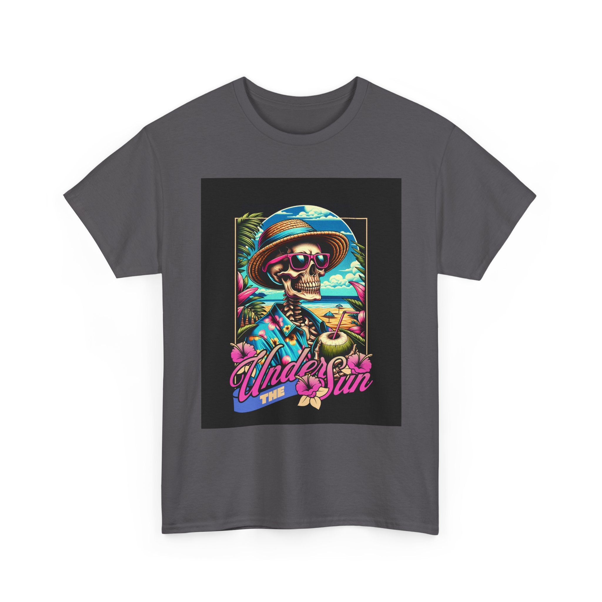 Skull Beach Tee — "Under the Sun" Retro Surf Graphic T-Shirt