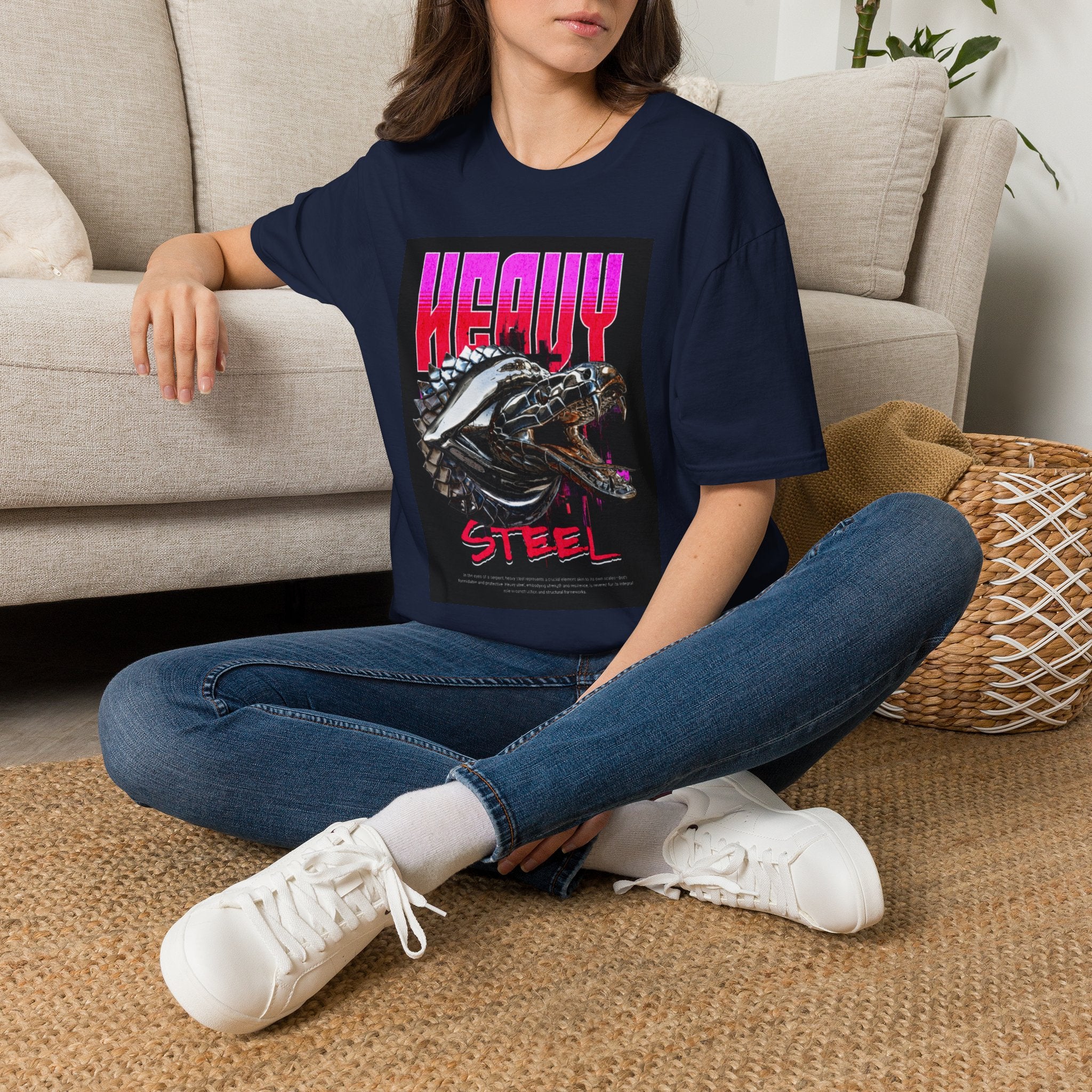 Heavy Steel T-Shirt — Retro Motorcycle Skull Graphic Tee