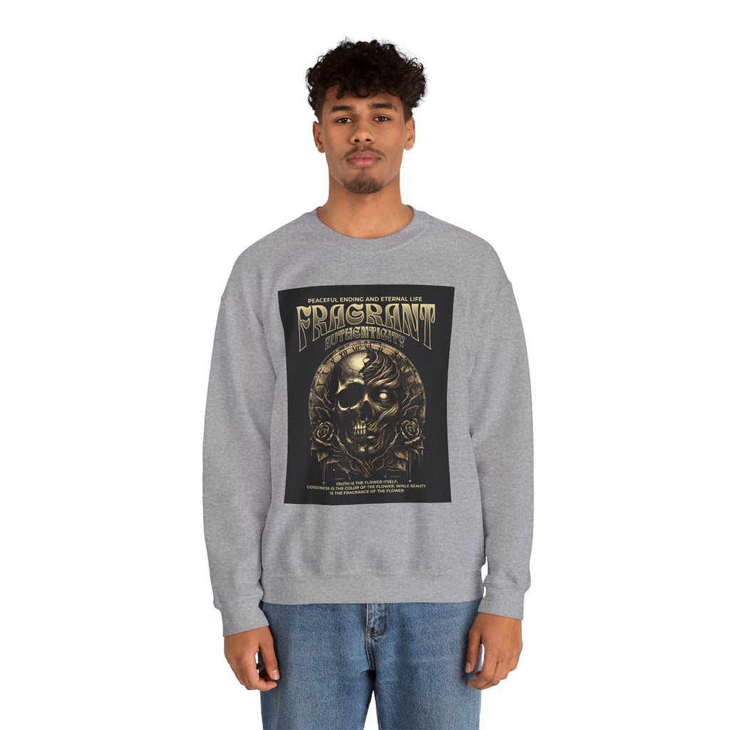 Skull & Roses Crewneck Sweatshirt — “Decrepit” Gothic Graphic